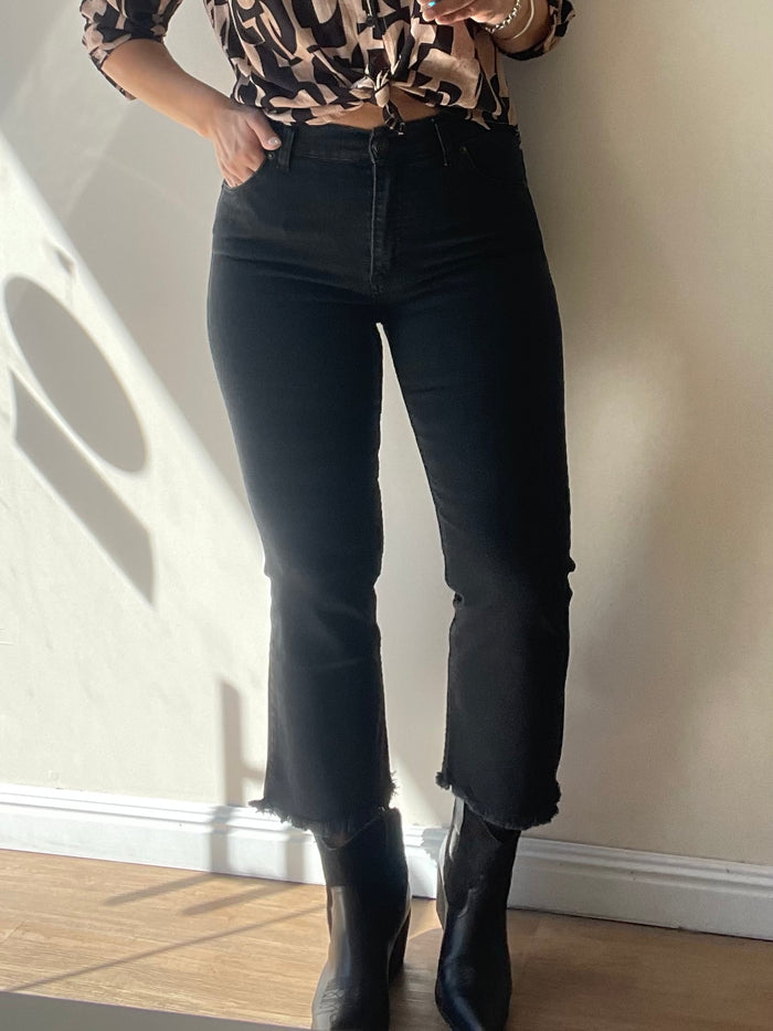 Crop jeans negro