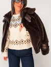 Campera chocolate pelo hebilla