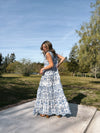 Vestido bordado azul