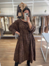 Vestido pana flor oversize