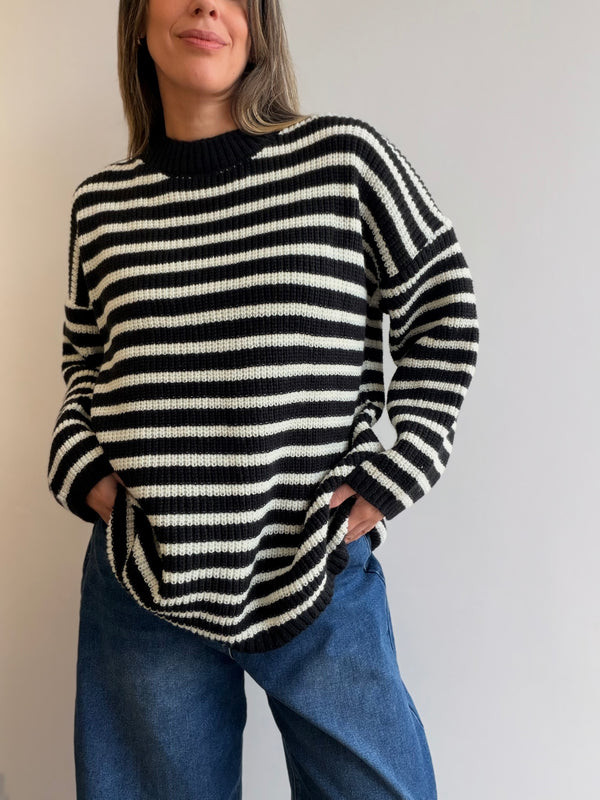 Sweater a rayas largo