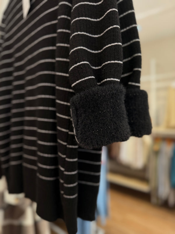 Sweater rayas pelo interno