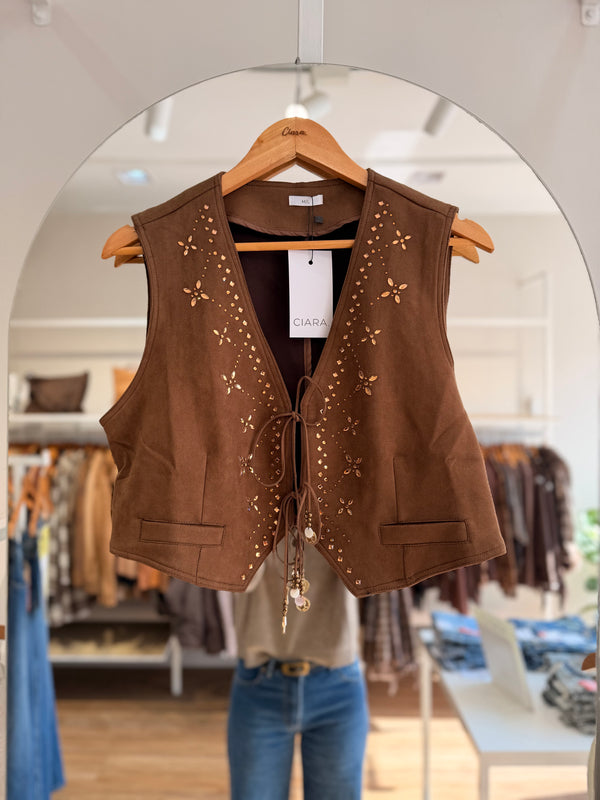 Chaleco Boho apliques