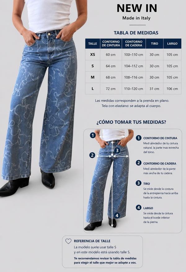 Jeans wide leg lazos
