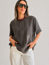 Blusa lino oversize con botones