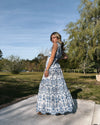 Vestido bordado azul