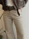 Jeans wide leg beige