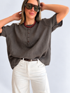 Blusa lino oversize con botones