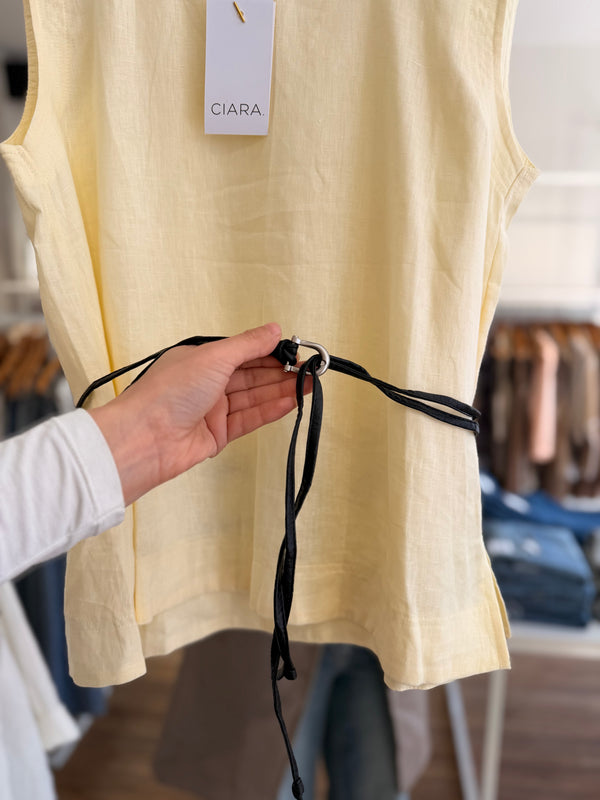 Blusa lino cinto desmontable