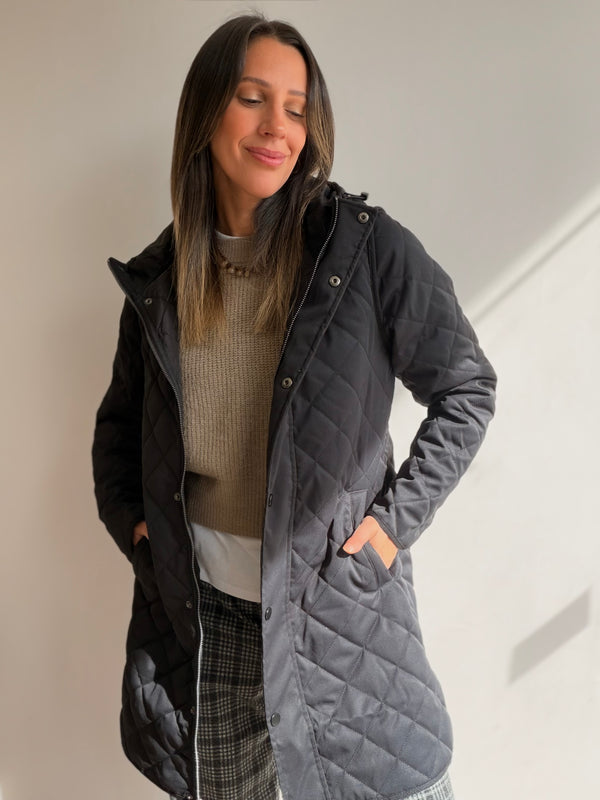 Campera larga capitoneada