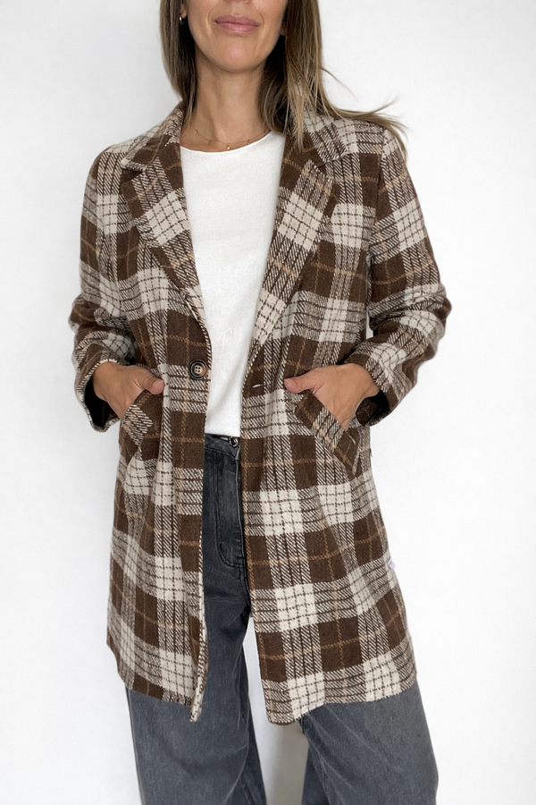 Chaqueta larga a cuadros