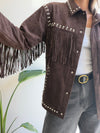 Chaqueta flecos efecto ante