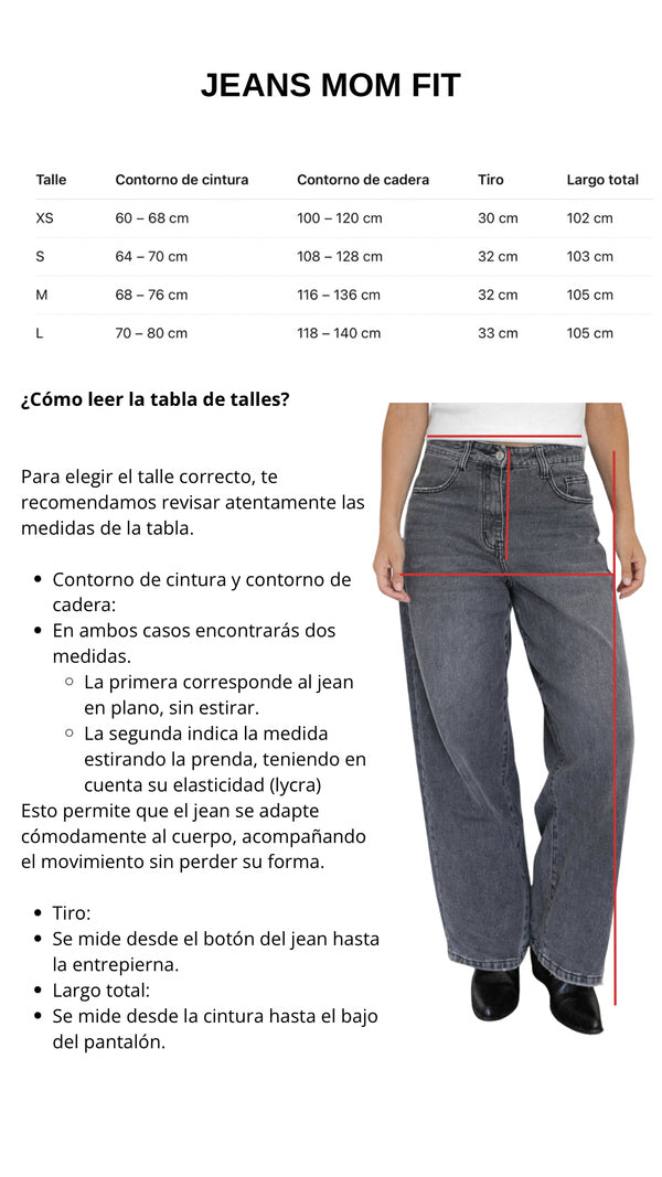 Jeans Mom fit gris