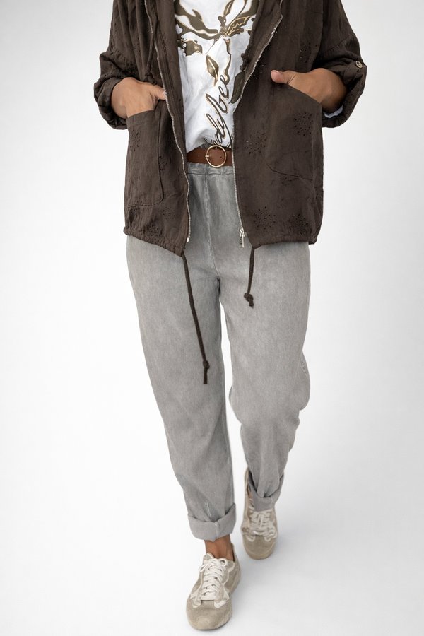 Pantalón Italiano Gamuzado con Cinto