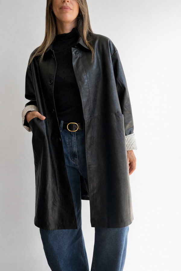 Chaqueta trench ecocuero