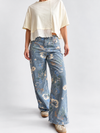 Jeans wide leg estampado