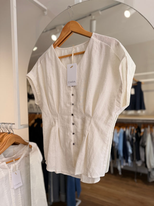 Blusa escote V con pinzas