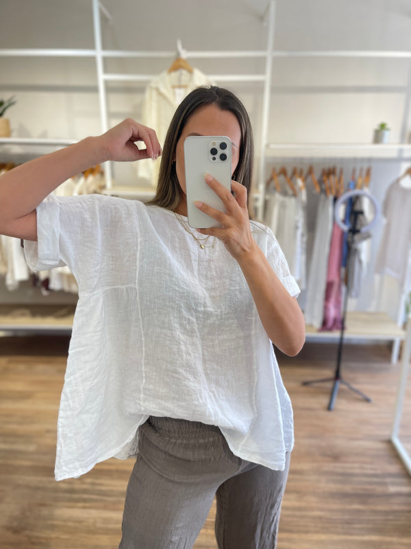 Blusa lino oversize