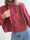 Chaqueta efecto gamuza aros