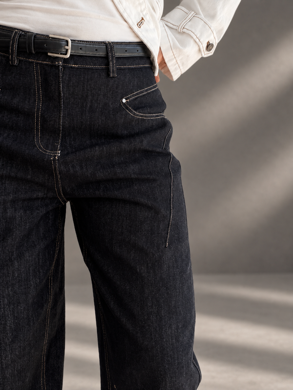 Jeans Barrel negro azulado