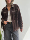 Chaqueta flecos efecto ante