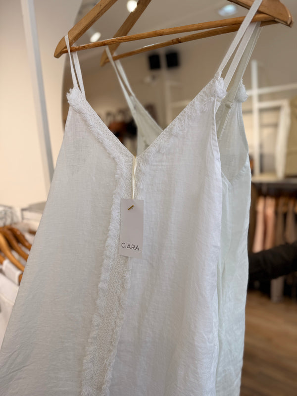 Vestido Lino Flecos