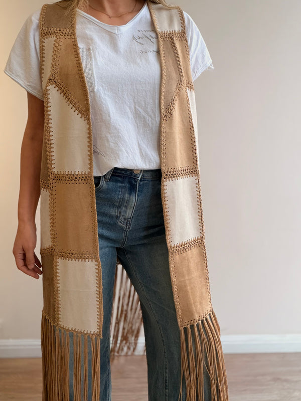 Chaleco boho Gamuzado con Flecos