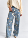 Jeans wide leg estampado