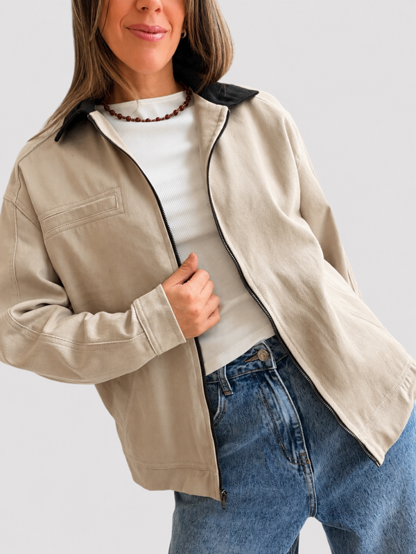 Campera Gabardina contraste