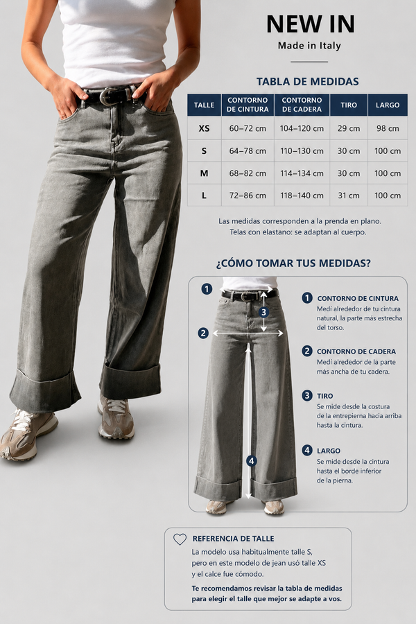 Jeans Palazzo pant con cinto