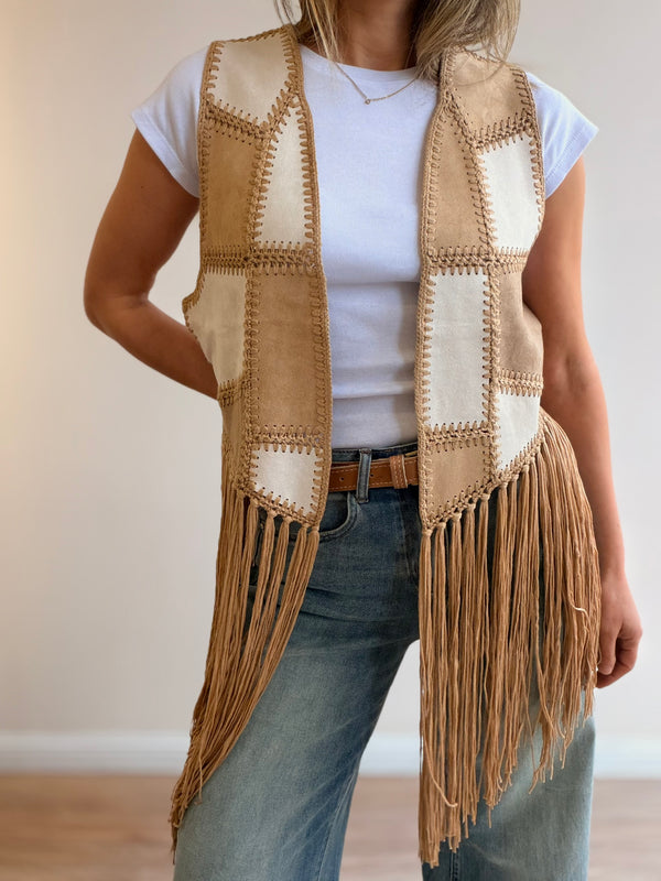 Chaleco Flecos Boho