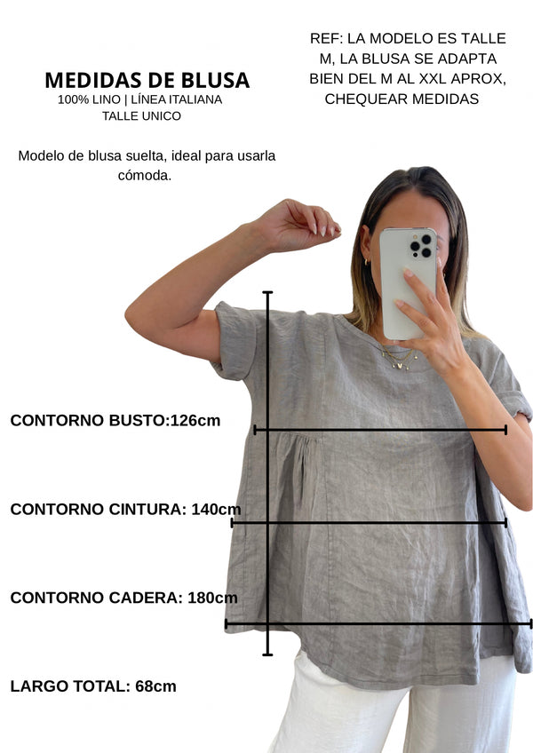 Blusa lino oversize