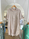 Vestido camisero lino corto