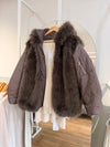 Campera puffer pelo y capucha