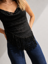 Blusa encaje flecos