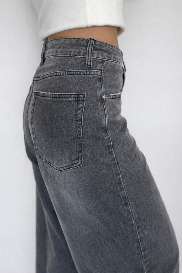 Jeans Mom fit gris