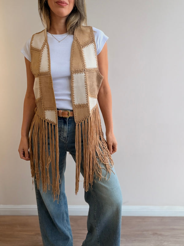 Chaleco Flecos Boho