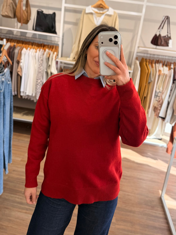 Sweater rojo clásico