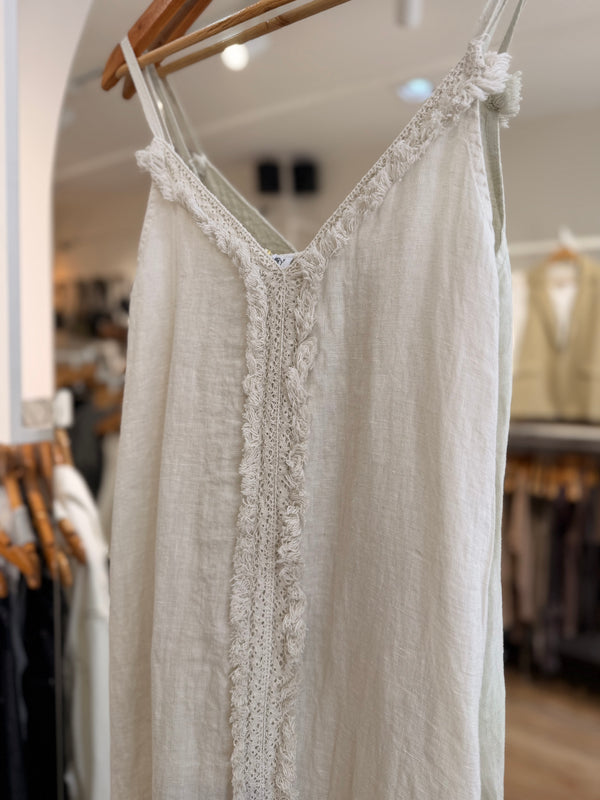 Vestido Lino Flecos
