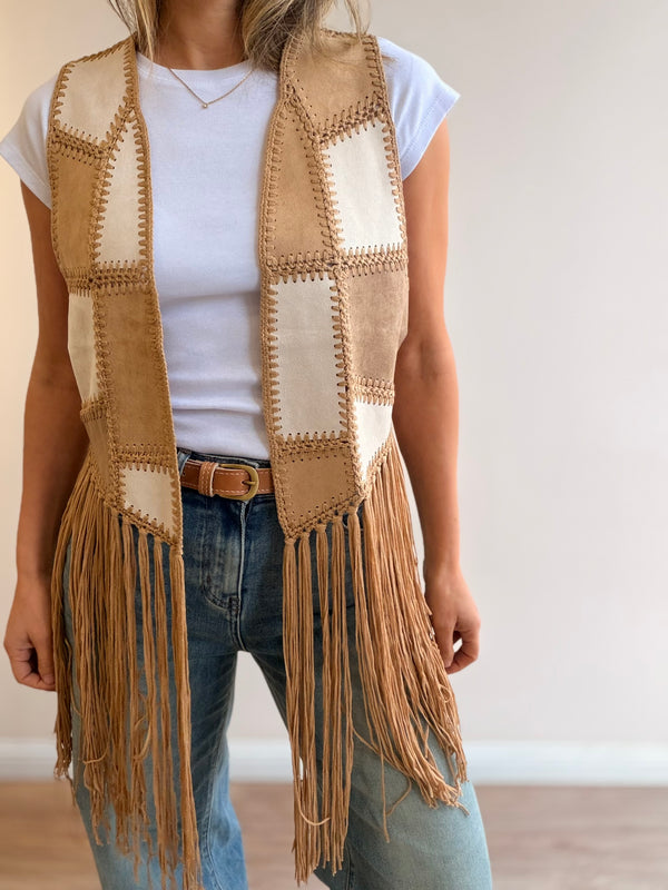 Chaleco Flecos Boho