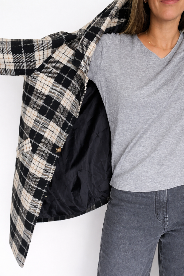 Chaqueta larga a cuadros