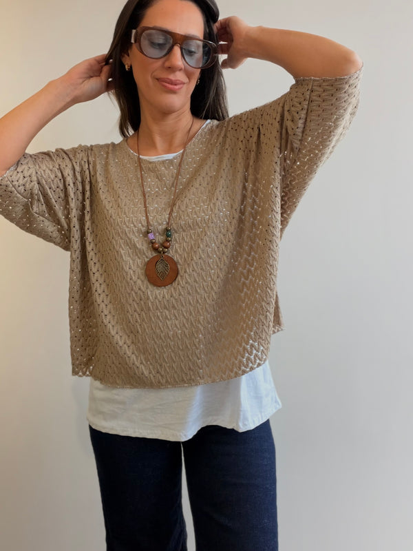 Buzo superpuesto calado con collar
