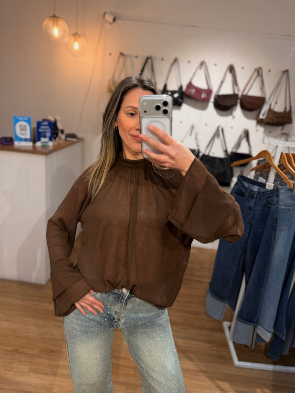 Blusa gasa chocolate