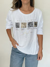 Remera print blanco