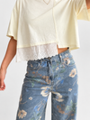 Jeans wide leg estampado