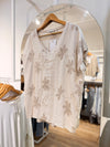Blusa bordada flores