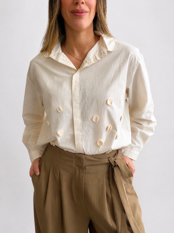 Camisa Apliques de Algodón