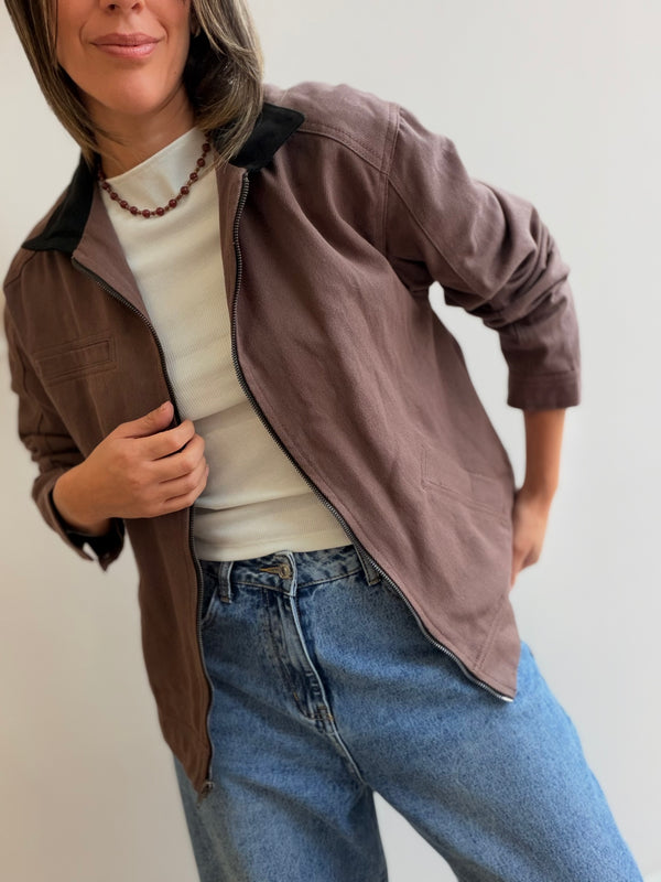 Campera Gabardina contraste