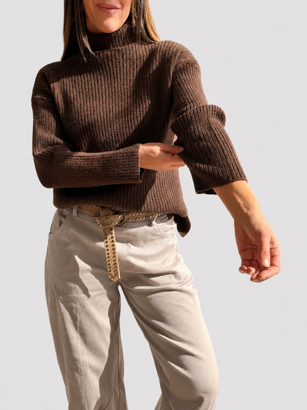 Polera Tejida Chocolate