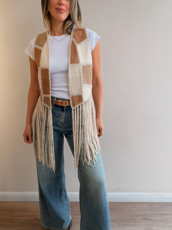 Chaleco Flecos Boho